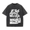 Retro Vyprané Vintage Tričko Vysoce Kvalitní Trička E36 Tričko Letní Nadměrné Krátký Rukáv Oblečení Bavlna Volné Street Top