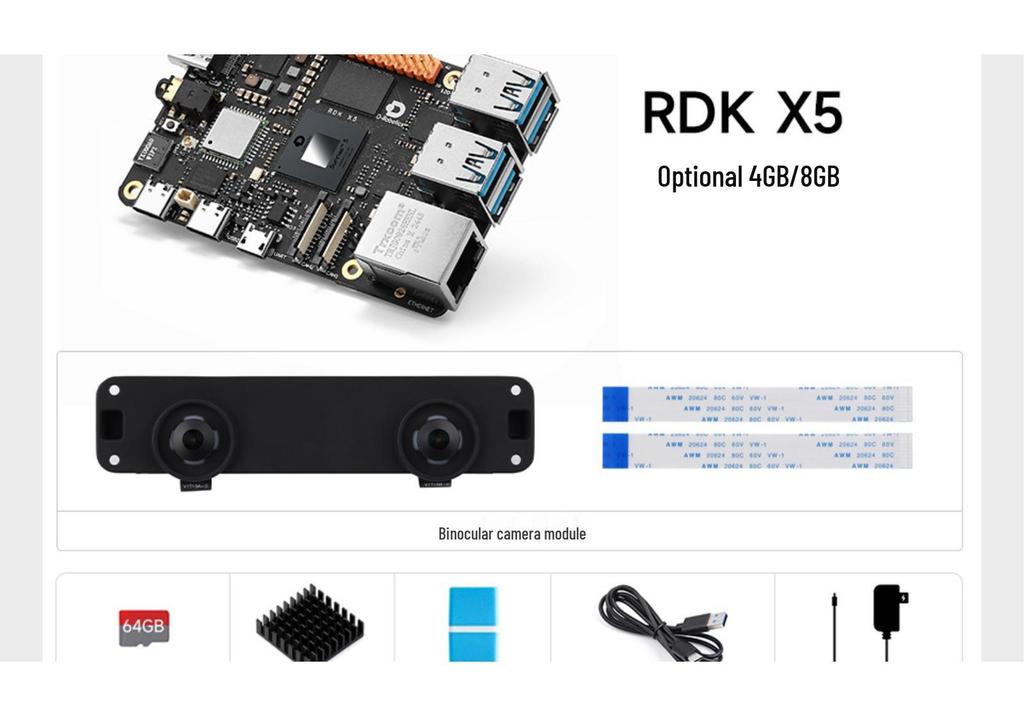 RDK X5 Development Kit: Sweet Potato Pie, Octa-core, 4GB/8GB RAM, 10TOPs Processing