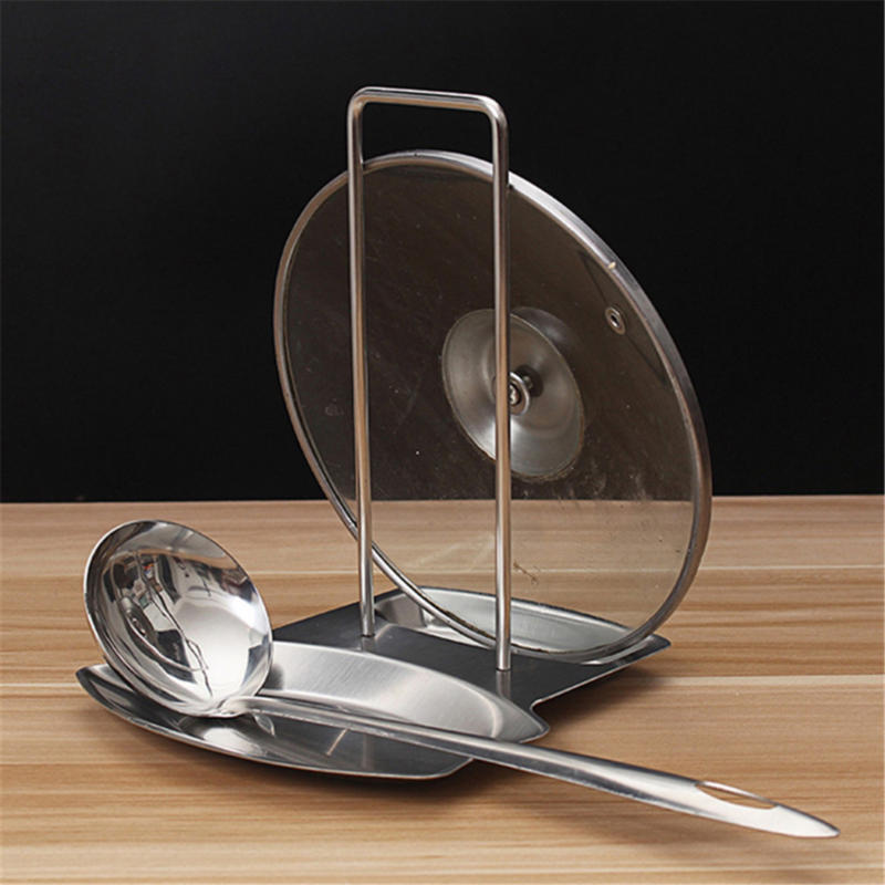 1Pcs Kitchen Accessories Stainless Steel Pot Lid Shelf Kitchen Organizer Pan Cover Lid Rack Stand Sponge Spoon Holder Dish Rack
