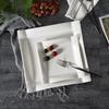 Yubao Fang Pure White Ceramic Square Plate - Ideal for Japanese, Western, Steak, and Pasta Dishes