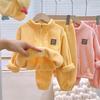 Sets Autumn Winter Warm Fleece Suits Cardigan Pants Outfits Boys Girls Homewear