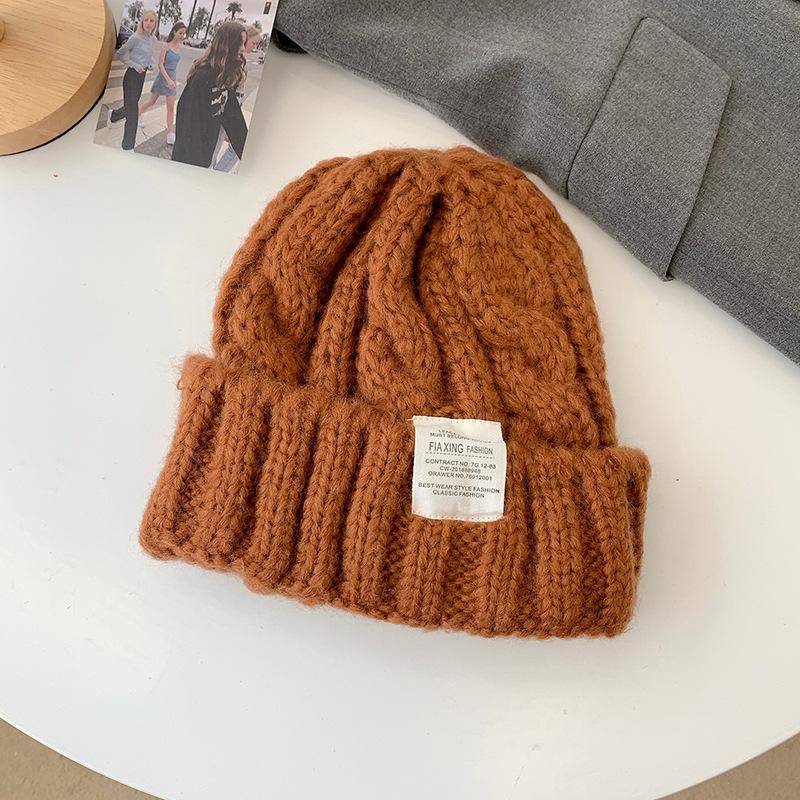 Knitted Woolen Hat for Women In Autumn and Winter Warm and Windproof  Japanese Style  High End Versatile Large Head Circumference  Pullover Hat