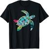Colorful Hawaiian Tribal Sea Turtle Tie Dye Turtles Lover T-Shirt