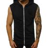 Men's Sports Fashion Vest New Spring Fitness Sleeveless Sports Vest Men Hooded Zipper Vest Outerwear