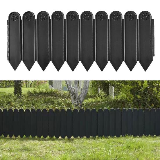 10 Pcs Garden Landscape Edging Panels No Digging Fence Border Connectable Fence Panels for Dividing Yard Flower Beds