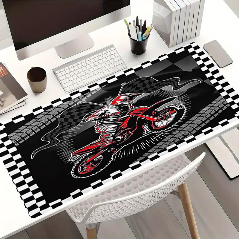 Podkładka pod mysz z motywem motocykli terenowych, Gumowa podstawa antypoślizgowa, Wielofunkcyjna dekoracja biura i domu, Idealna do personalizacji miejsca pracy.