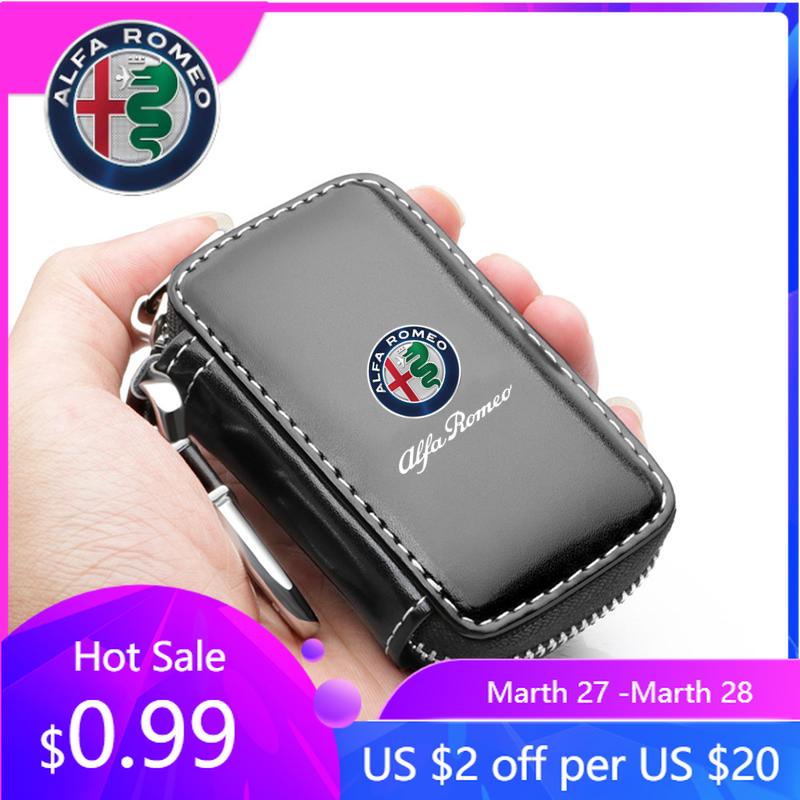 UYDJ1 For Alfa Romeo 2026 Hot Sticker Leather Car Key Case Key Full Cover For Alfa Romeo Giulia Stelvio Giulietta 156 159 147 Mito Ton
