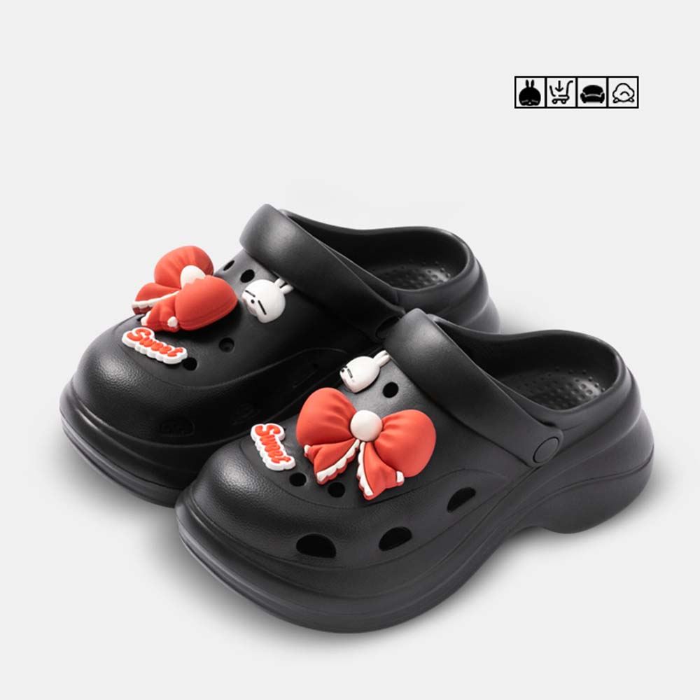 Fashionable Trendy Hole Shoes Cartoon Pattern Comfortable And Light Suitable for Girls' Daily Leisure And Outdoor Activities
