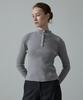 Aheule Aera Tension-Fit Henley Rib Half-Neck Knit_Grey