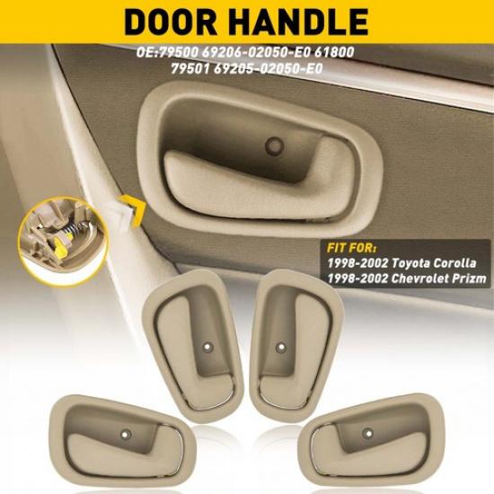 4 PCS For 1998 1999 2000 2001 2002 Toyota Corolla Chevy Prizm Front Door Handle