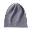 High Version 100% Pure Goat Wool Jacquard Solid Hat Adults Warm Knitted Rolled Slouchy Beanie Casual Boyfriend Style