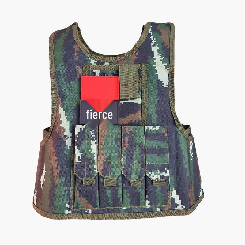 Kids' Tactical Camouflage Vest Costume - Military Uniform Tiger Stripe Print COS Gear.