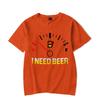 Funny I Need Beer Print Tshirt Summer Fashion Casual Short Sleeve Round Neck Tops Mens T-shirts