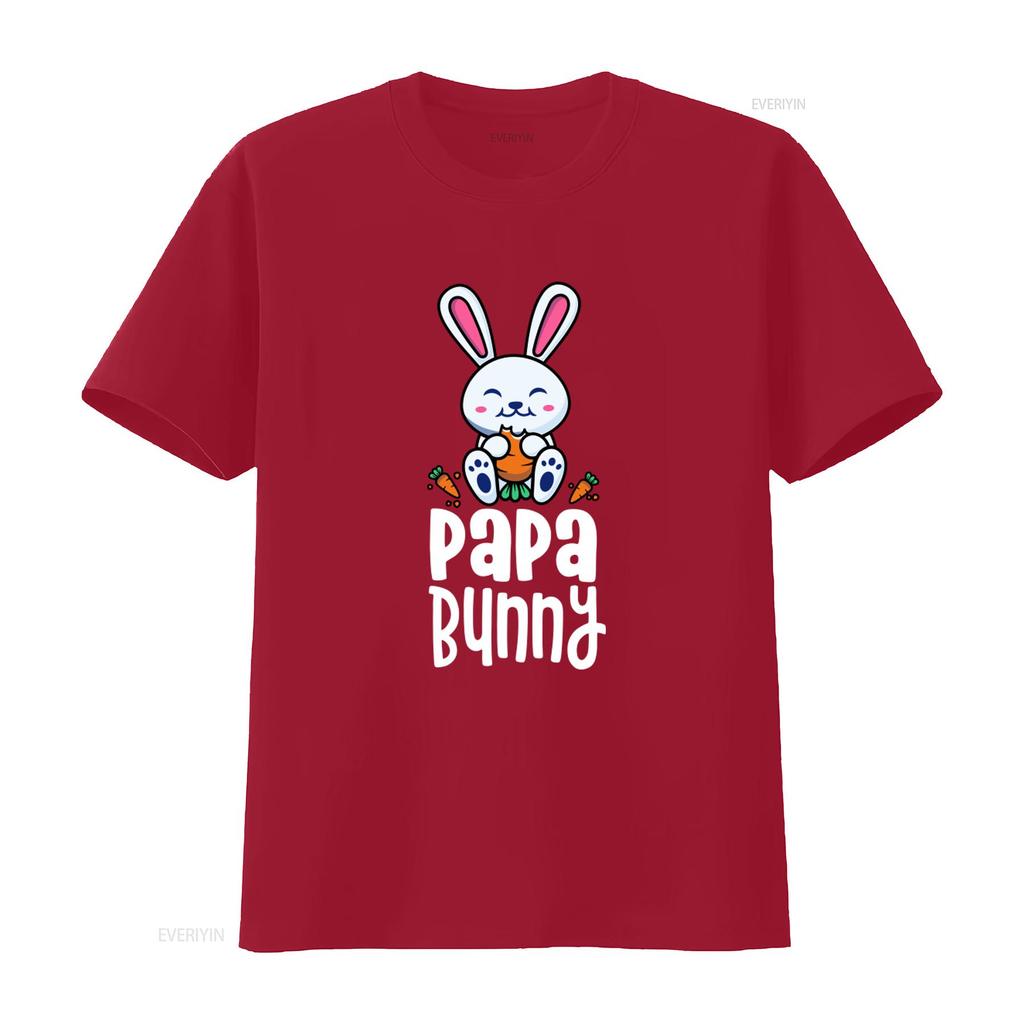 Papa Bunny T Shirt Cute Easter Design for Daddy Mommy Rabbit Lovers Perfect Themed Parties Vintage Washed Versatile