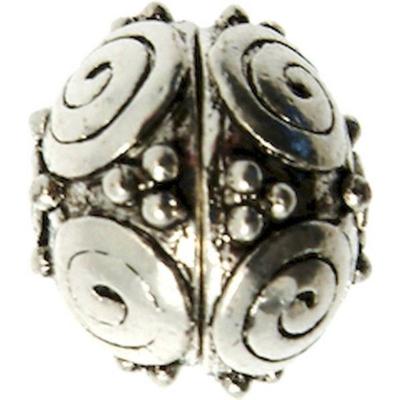 MégaCréa - Round Metal Bead Ø 19 Mm Silver