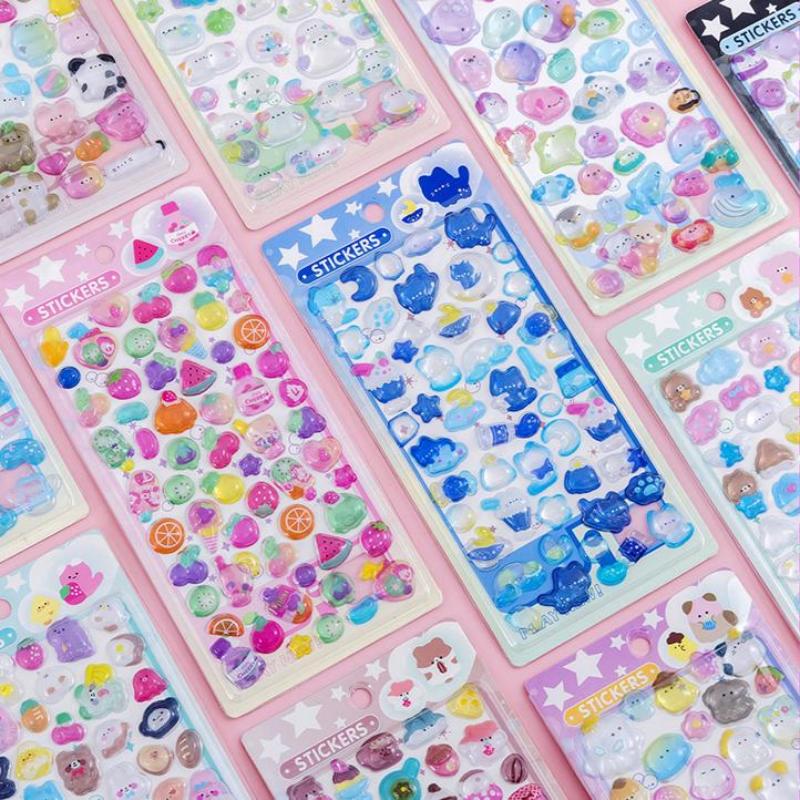 Fun 3D Relief Stickers Creative Cartoon Animals Cute Aesthetic Stickers Diy Phone Case Journal Decoration Stickers