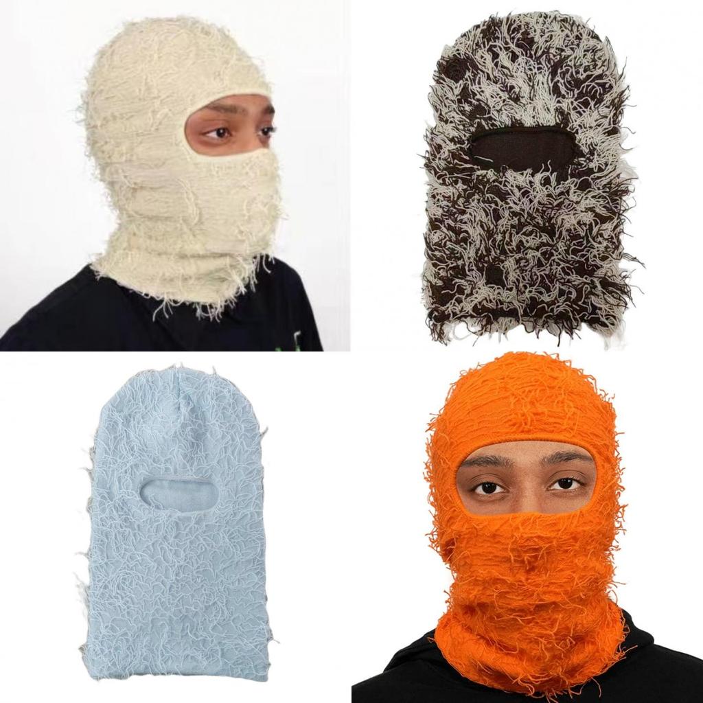 Balaclava Winter Knit Camo Hat Unisex Warm Windproof Headgear For Men Women