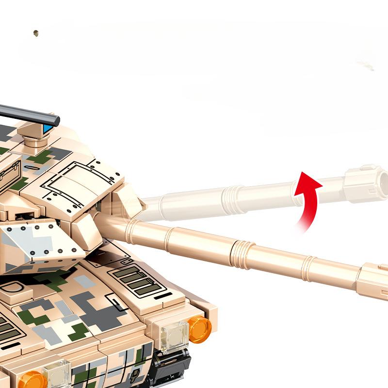 Dětské stavební kostky 455ks vojenské série lehkých tankových tanků Dárek bez krabice
