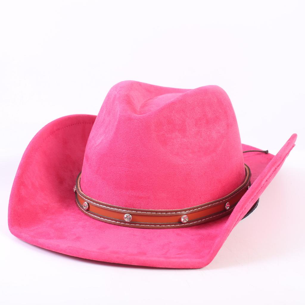 Popular European and American Classic Suede Western Cowboy Hat, Men's and Women's Fashion Big-brimmed Top Hat Shade