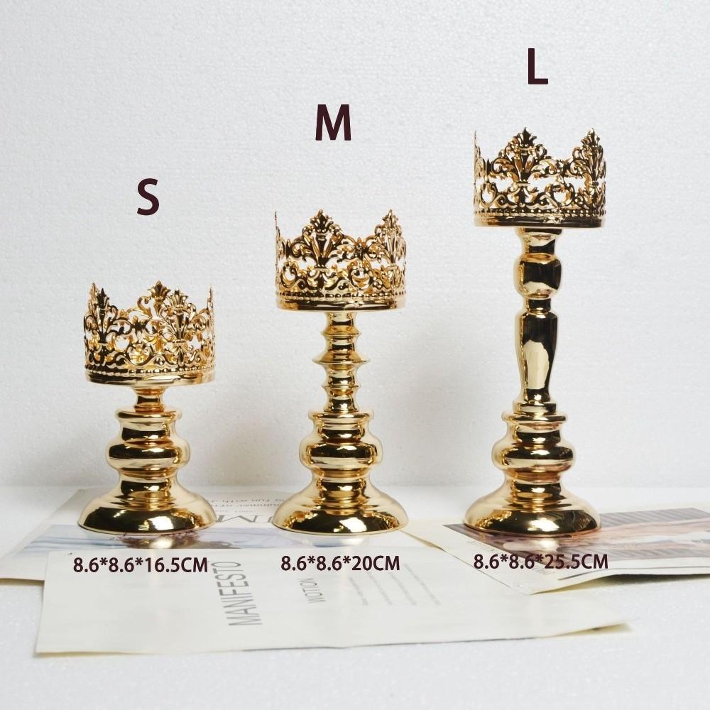 1PCS Metal and Iron Candlestick Holder with Openwork Pattern Candle Stand Europe Wedding