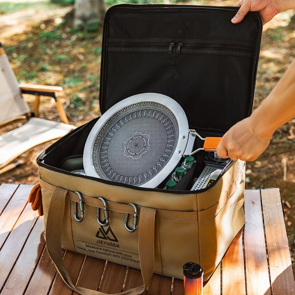 Portable Camping Gear Organizer Oxford Cloth Cookware Storage Bag Cookware Tableware Storage