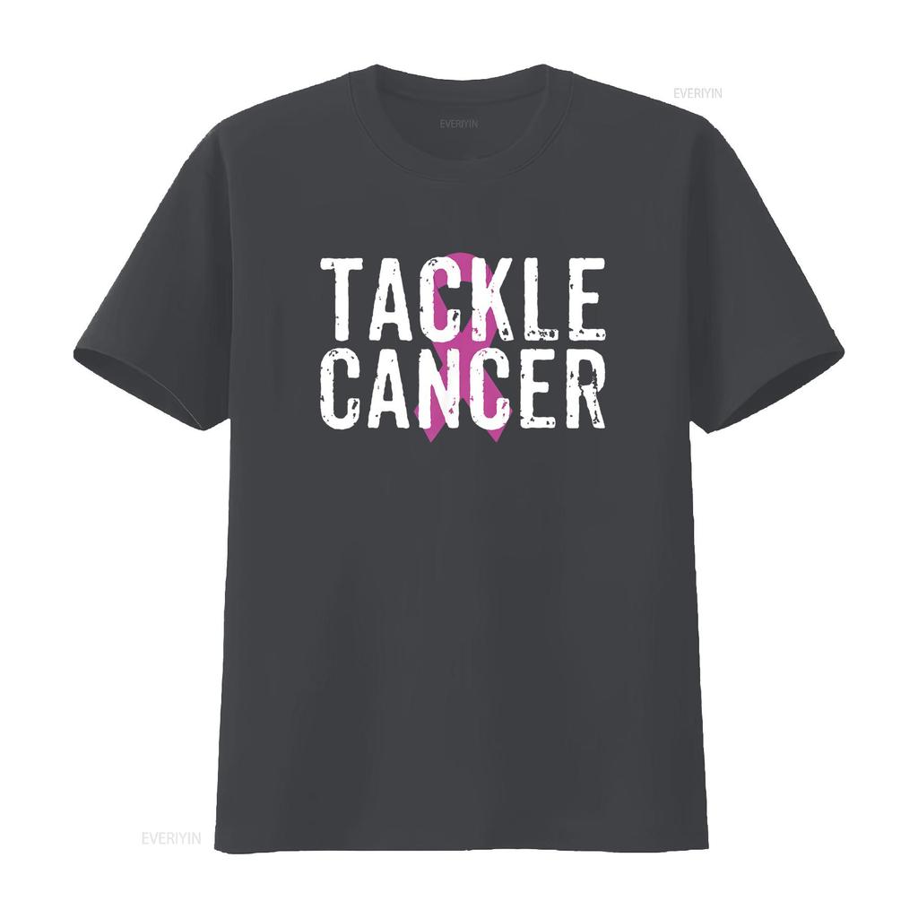 Brustkrebs T-Shirt Für Frauen Tackle Awareness Schwarz 2X Groß vintage Gewaschen streetwear Stilvoll homme Leicht Atmungsaktiv