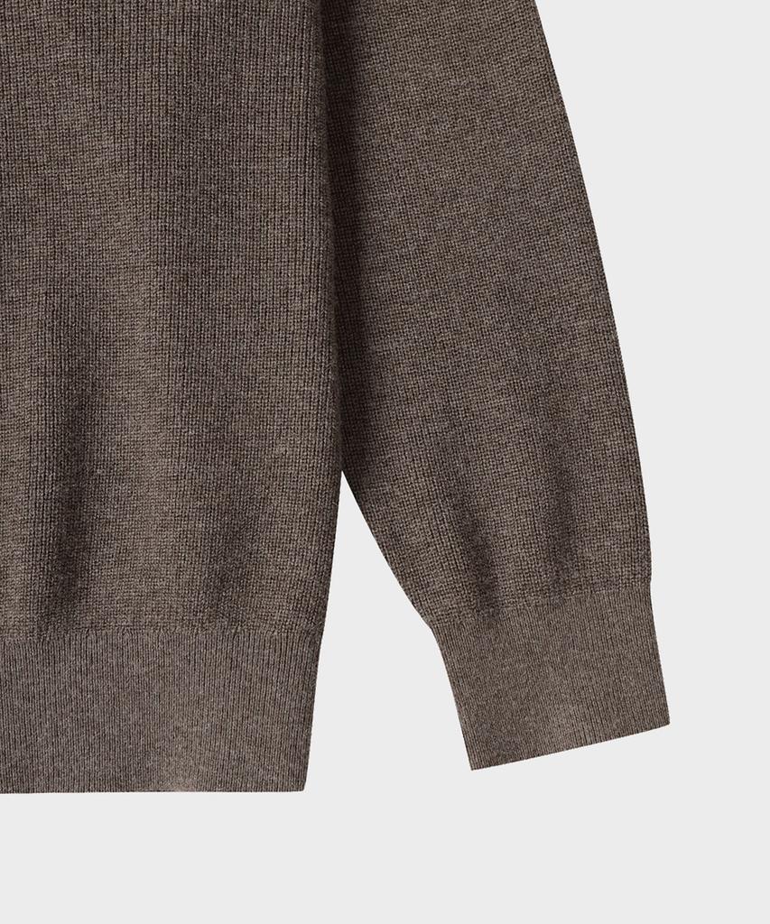 TAILDERN Leon Round Cotton Wool Sweater Brown