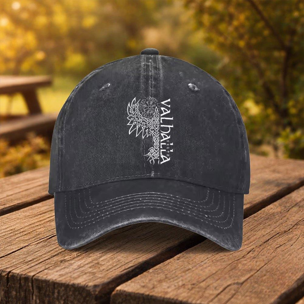 Viking Valhalla Print Baseball Cap Unisex Fashion Duckbill Cap Suitable for Outdoor Sports Fitness Travel and Outings Avai
