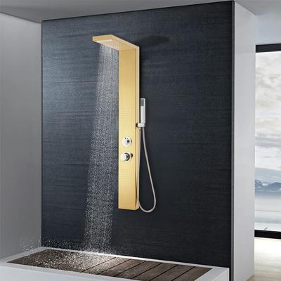 Vidaxl Shower Panel, Stainless Steel 201, Gold Color