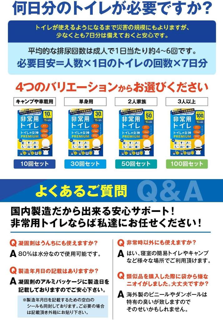 Toilet Goddess PREMIUM Portable Toilet Kit 100 Uses Made in Japan Direct from Japan
