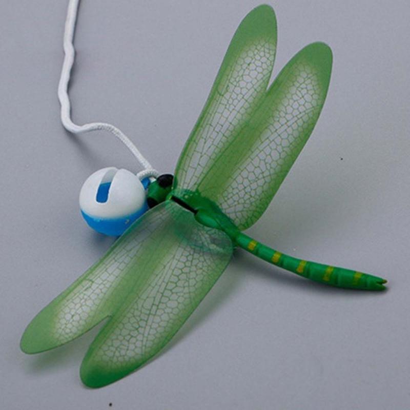 Realistic Dragonflies Cats Toy With Bells Durable Teaser Wand For Funny Cats Interactive Teaser Wand Stimulate Hunting