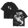 2025 Japanese Anime Hellsing Alucard Graphic T-shirt Vintage Washed Oversized T Shirt Men Women Clothes Cotton Short Sleeve Tees