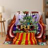 3D Rebellischer RAT FINK Autos Schild Cartoon Flanell Decke, Warme und Gemütliche Weiche Überwurfdecke für Zuhause Schlafzimmer Bett Sofa Picknick Abdeckung