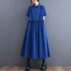 Short Sleeve Plus Size Cotton Vintage New In Dresses for Women Casual Loose Long Summer Shirt Dress
