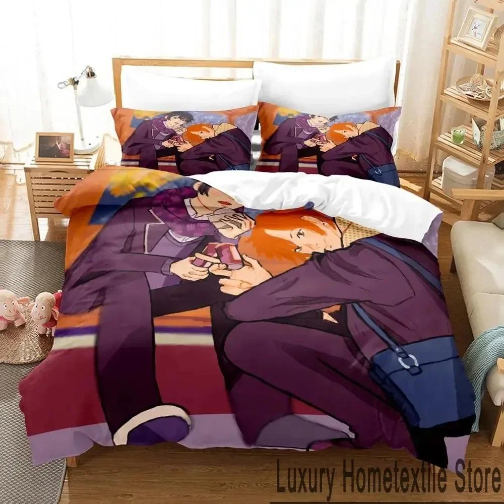 Set de lenjerie de pat anime 3D Sasaki și Miyano Băieți Fete Twin Queen King Size Husă de plapumă Față de pernă Pat băieți Adult Textile de casă