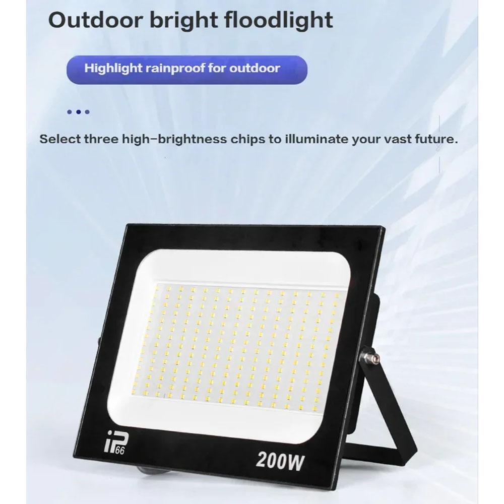 AC220V LED Flood Light Spotlight IP66 Waterproof Outdoor Garden Porch Courtyard Lamp 6500K Garage Gate Wall Lamps 100W 150W 200W