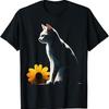 Cat Flower Illustration Golden Flower Unisex Heavy Cotton Tee
