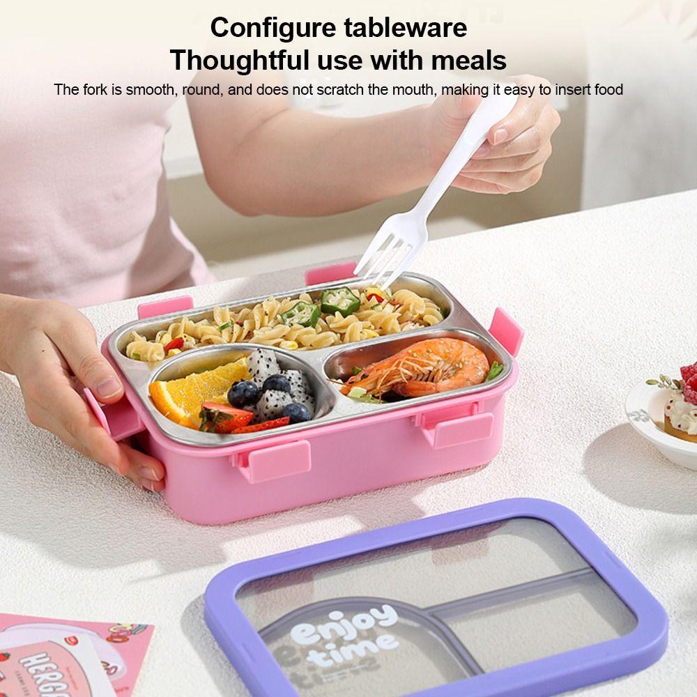 304 Stainless Steel Thermal Lunch Box Rectangular Shape Food Container  for Students