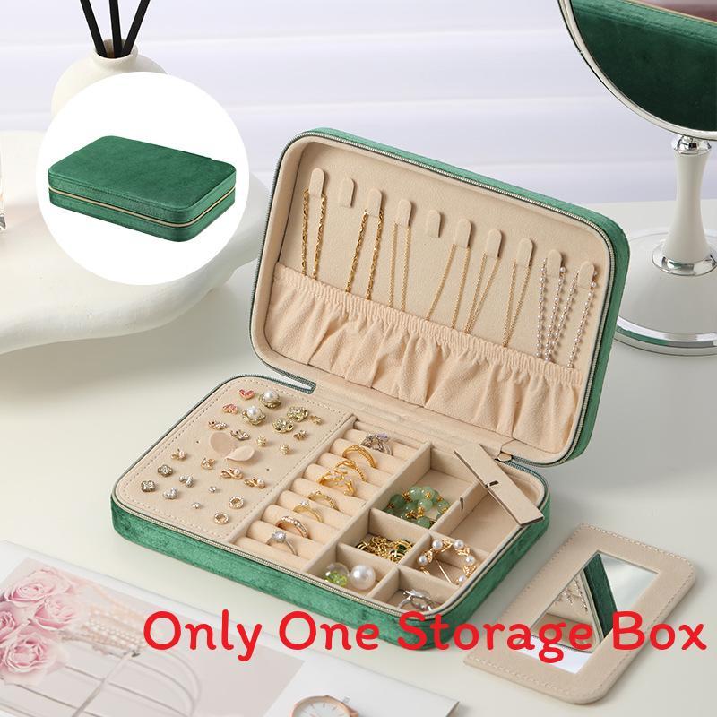 Italian Velvet Jewelry Storage Box With Mirror For Gift Giving And Traveling