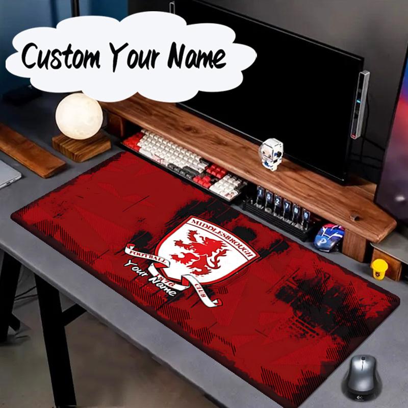Custom Name Mouse Pad Middlesbrough Football Club Crest Mouse Pad, Gaming Mouse Pad, Keyboard Pad, Desk Decor for Computer Notebook Fan Birthday Gift