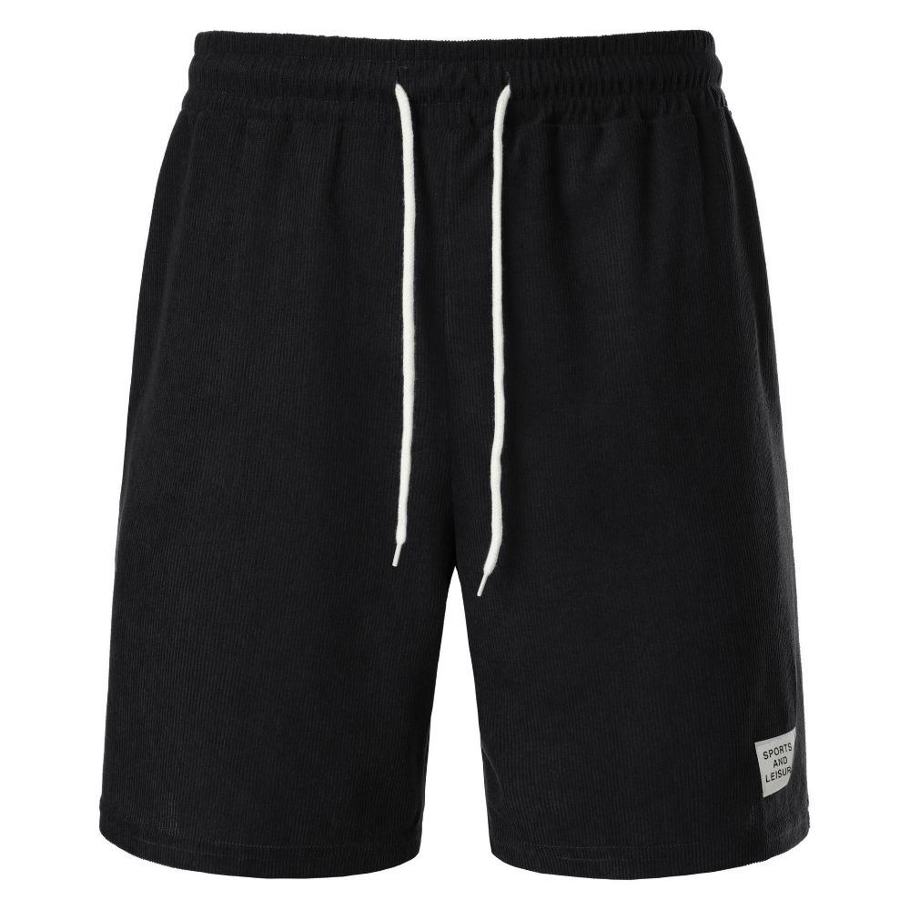 Men's Lace Up Sports Pants Multi Pocket Shorts Summer Solid Color Lace Up Sports Pants Corduroy Five Point Shorts Casual Pants