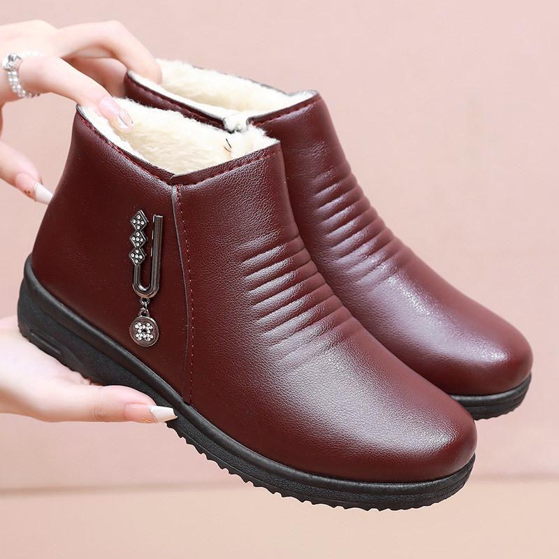 Women New Autumn Winter Warm Waterproof Anti Slip Flat Comfortable Casual Ankle Short Boots for Women