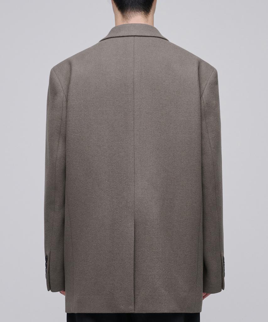 Musinsa Standard Wool Blend Melton Daddy Shoulder Oversized Blazer [Dusty Beige]