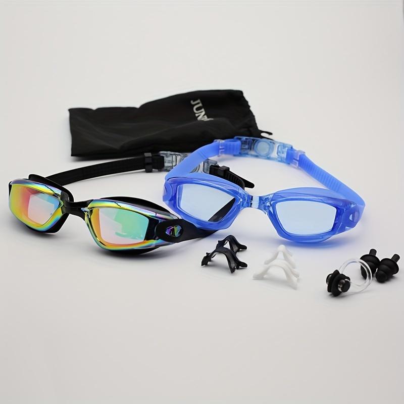 2PCS Professional Swimming Goggles HD Large Frame Electroplated Lenses PC Silicone Outdoor Water Sports Swim Goggles Adult