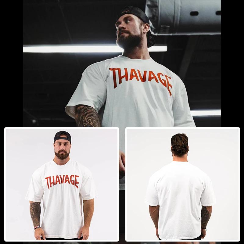 T-shirt de fitness de haute qualité 2025 pour la salle de sport, nouveau, ample, surdimensionné, en coton, à manches courtes pour hommes, haut d'été pour l'entraînement et le jogging