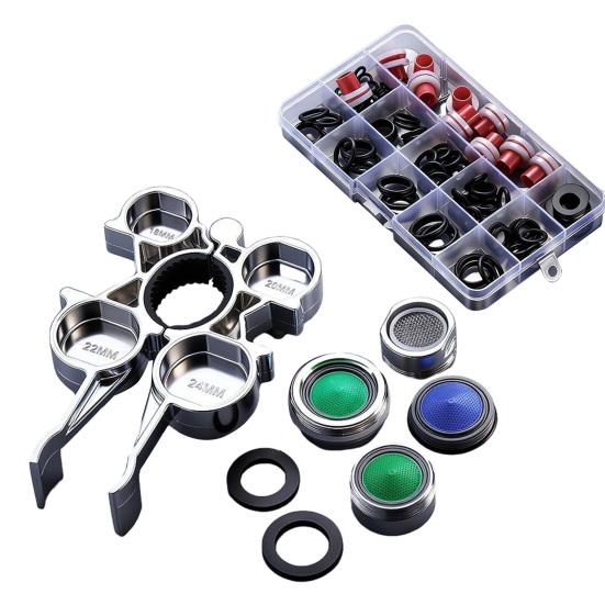 12-in-1 Aerator Wrench Durable Rust-Proof Metal Faucet Spray Head Removal Tool Kitchen Bathroom Sink Plumbing Repair Tool