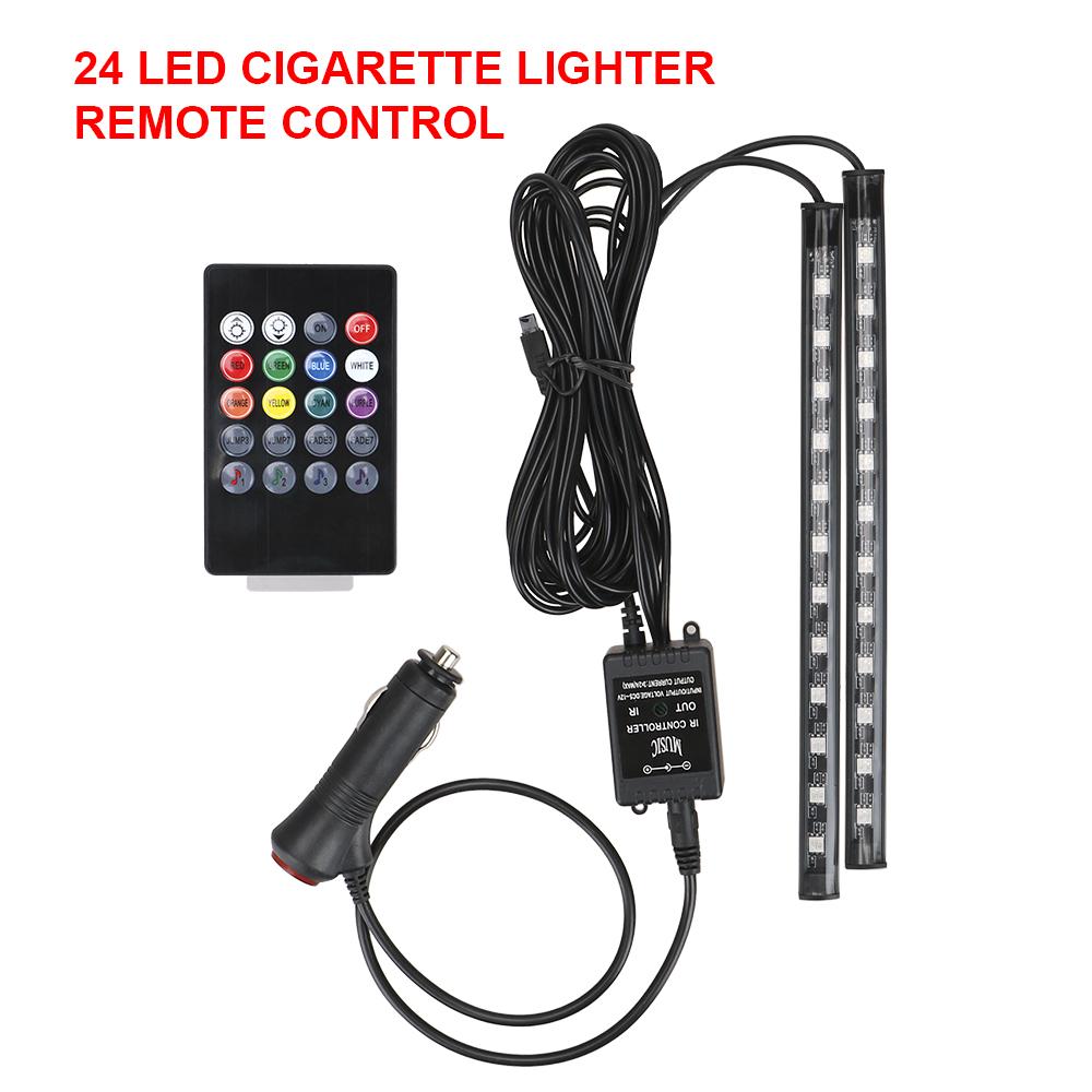 Remote/Voice Control 24/36/48/72 LED Auto Decoration Atmosphere Lamp Automotive Interior Decorative Lights LED Car Foot Light Ambient Lamp