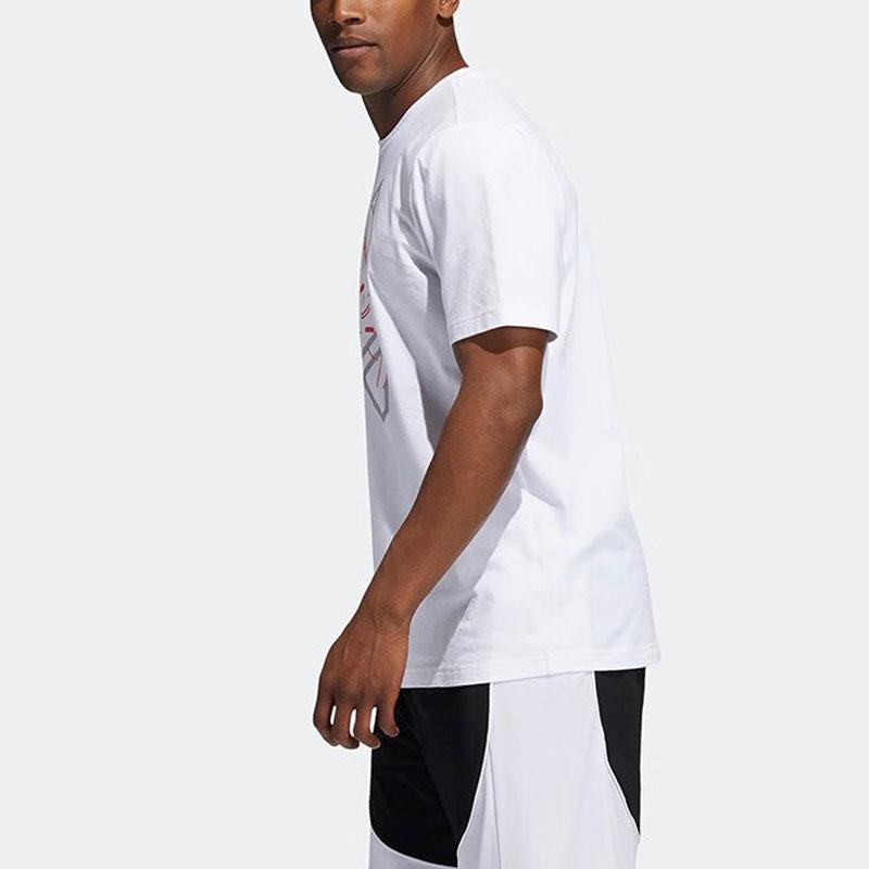 Adidas T Shirts Men's White Crew Neck Moderate Straight Fit GI8891