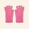 Warm knitted women gloves for autumn winter touch screen multi color double layer thick plush five finger riding cold resistant