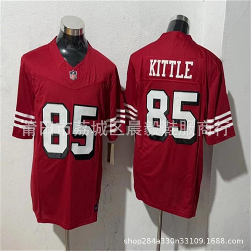Mens NFL San Francisco 49ers George Kittle 85 Deebo Samuel 19 Nick Bosa 97 Replica Jersey Cotton Blend Football Uniform